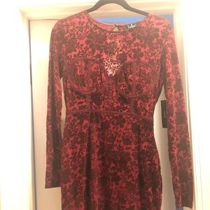 Lulu’s Wine Red Burnout Dress
